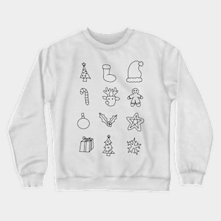 Christmas Stickers Lines Crewneck Sweatshirt